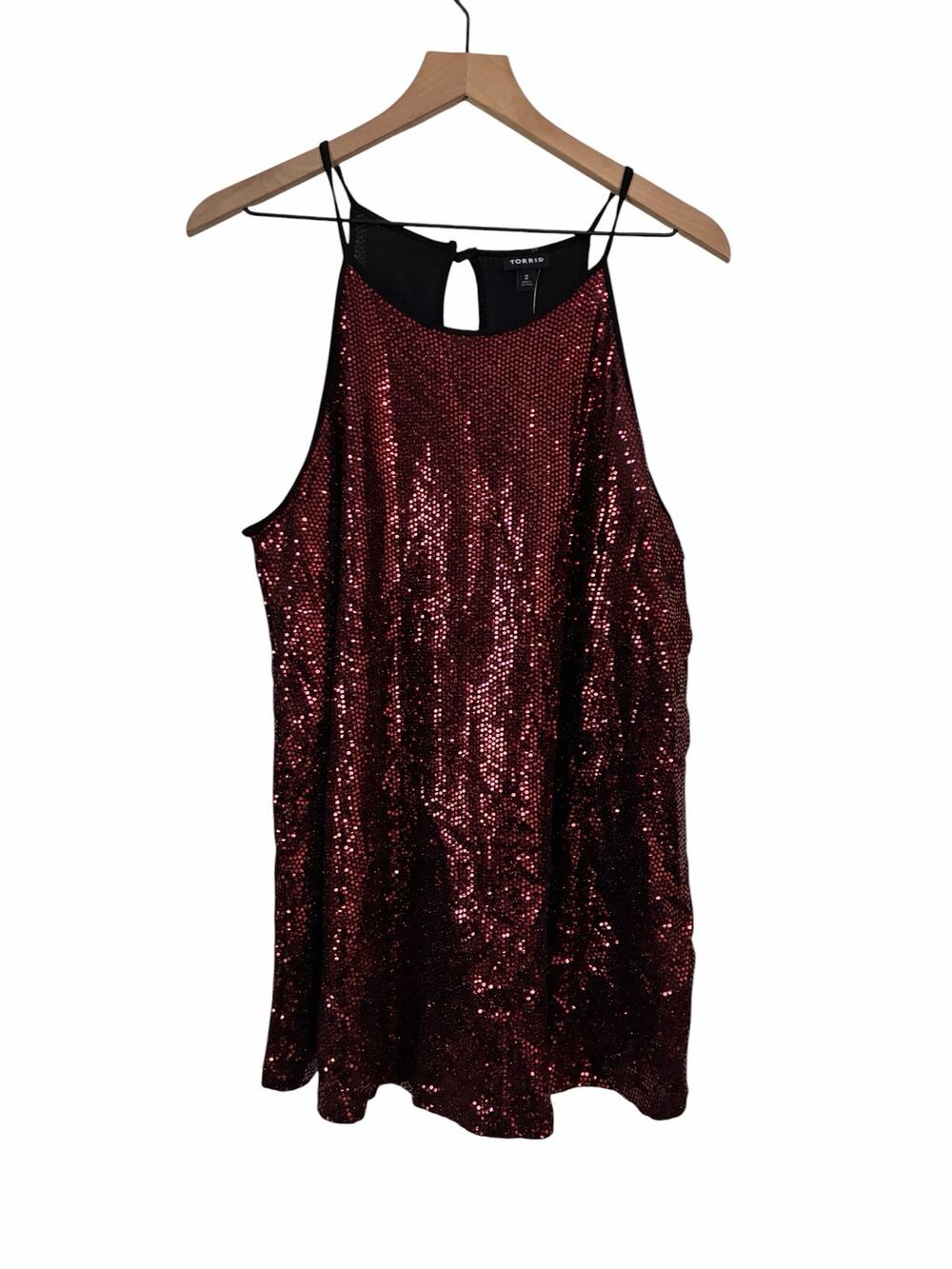 Torrid Red Sequin High Neck Swing Red Sequin Party Holiday Tank Size 2X NWT